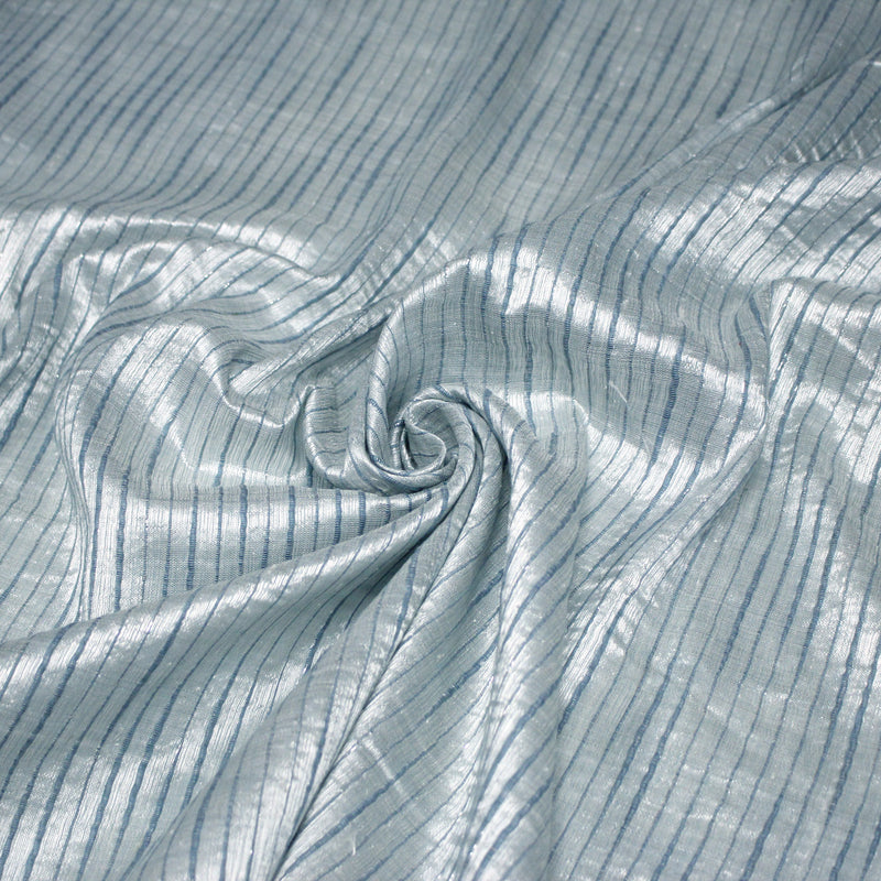 Tissu coton soie tissé rayé, trois couleurs : vert, jaune, gris - MADE IN FRANCE - tissuspipi.com