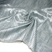 Tissu coton soie tissé rayé, trois couleurs : vert, jaune, gris - MADE IN FRANCE - tissuspipi.com