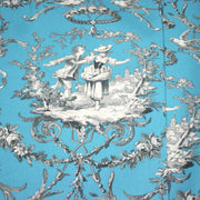 Tissu coton épais TOILE DE JOUY LES AMOURS, bleu, grande largeur 280cm - tissuspipi.com