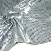 Tissu coton soie tissé rayé, trois couleurs : vert, jaune, gris - MADE IN FRANCE - tissuspipi.com