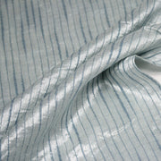 Tissu coton soie tissé rayé, trois couleurs : vert, jaune, gris - MADE IN FRANCE - tissuspipi.com