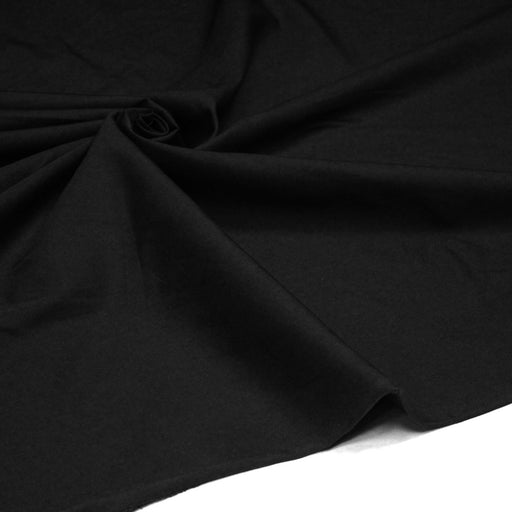 Tissu coton noir uni - COLLECTION LES BASIQUES - tissuspipi.com