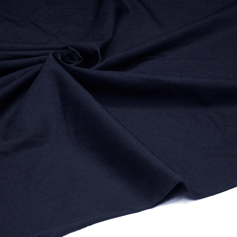 Tissu cotonnade bleu marine uni - COLLECTION LES BASIQUES - tissuspipi.com