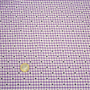 Tissu coton Seersucker VICHY carreaux & fines fleurs blanches : bleu, jaune, rose, violet - tissuspipi.com