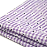 Tissu coton Seersucker VICHY carreaux & fines fleurs blanches : bleu, jaune, rose, violet - tissuspipi.com