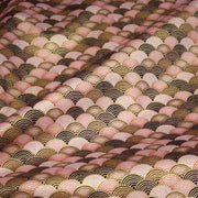 Tissu cotonnade motif vagues japonaises Seigaiha dorées : nombreuses couleurs - COLLECTION JAPON DORÉ - tissuspipi.com