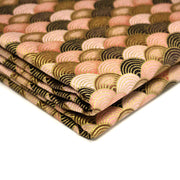 Tissu cotonnade motif vagues japonaises Seigaiha dorées : nombreuses couleurs - COLLECTION JAPON DORÉ - tissuspipi.com