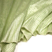 Tissu coton soie tissé rayé, trois couleurs : vert, jaune, gris - MADE IN FRANCE - tissuspipi.com