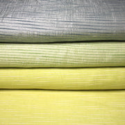 Tissu coton soie tissé rayé, trois couleurs : vert, jaune, gris - MADE IN FRANCE - tissuspipi.com