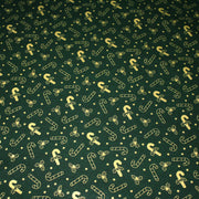 Tissu coton NOËL vert aux sucres d'orge et houx dorés - OEKO - TEX - tissuspipi.com