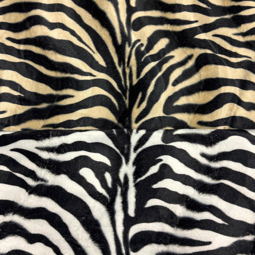 Tissu Velours imprimé motif ZEBRE : deux teintes disponibles ! - tissuspipi.com