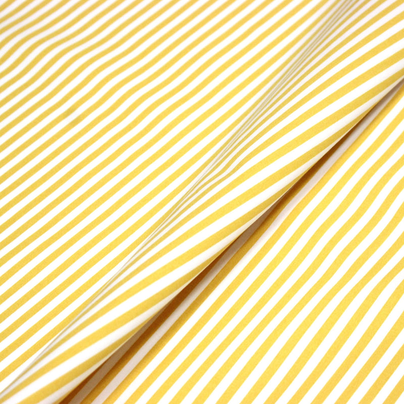 Tissu cotonnade Rayures jaunes et blanches, 4mm - OEKO - TEX STANDARD 100 - tissuspipi.com