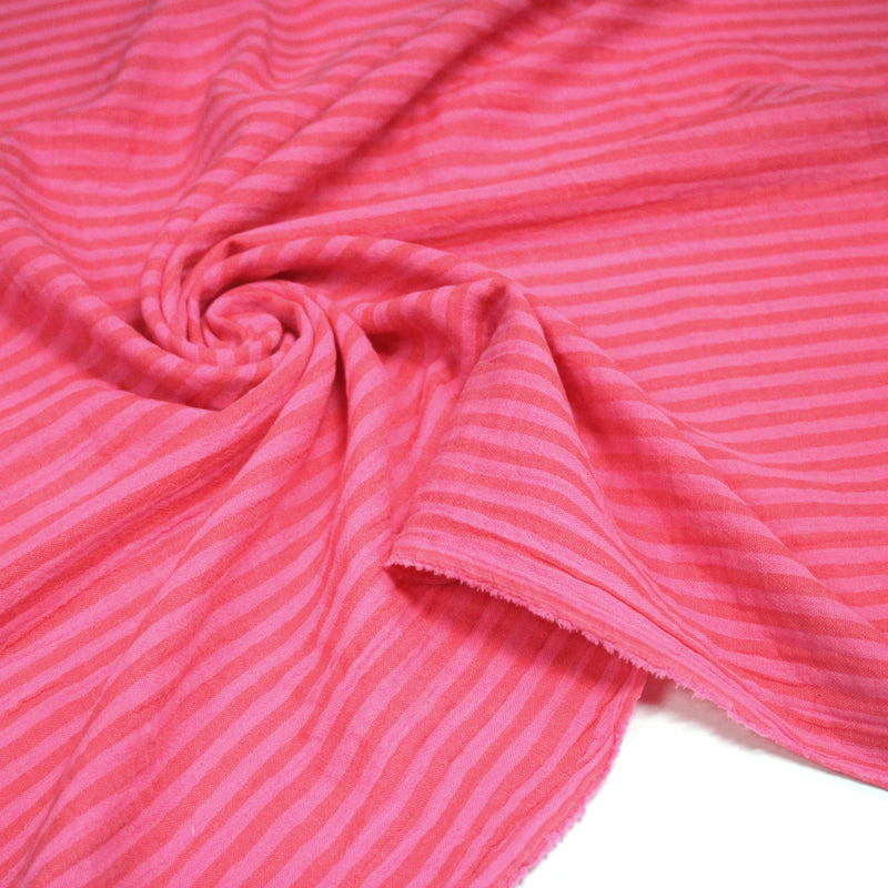 Tissu double gaze coton rayée recto verso : nombreuses couleurs ! OEKO - TEX - tissuspipi.com