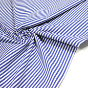 Tissu cotonnade Rayures bleu roi et blanches, 4mm - OEKO - TEX STANDARD 100 - tissuspipi.com