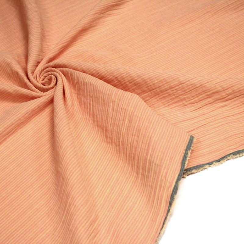 Tissu double gaze coton rayée recto verso : nombreuses couleurs ! OEKO - TEX - tissuspipi.com