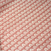 Tissu popeline coton rose indien aux arcs en ciel dessinés blancs - tissuspipi.com
