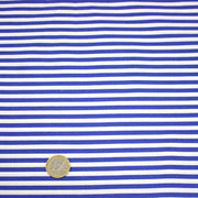 Tissu cotonnade Rayures bleu roi et blanches, 4mm - OEKO - TEX STANDARD 100 - tissuspipi.com