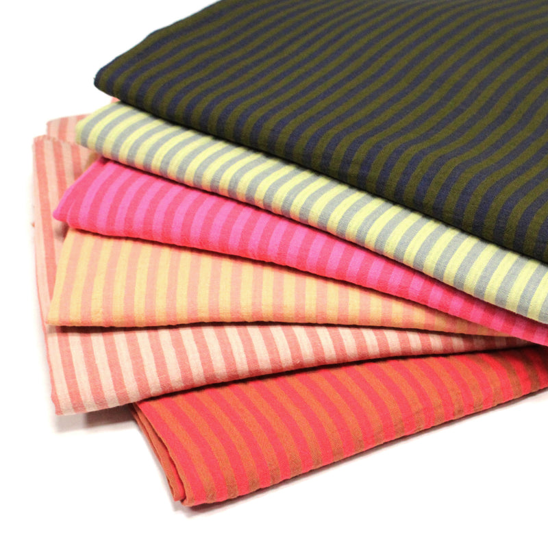Tissu double gaze coton rayée recto verso : nombreuses couleurs ! OEKO - TEX - tissuspipi.com