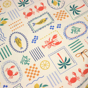 Tissu cotonnade Homards, palmiers et citrons - COLLECTION SICILIA - OEKO - TEX STANDARD 100 - tissuspipi.com