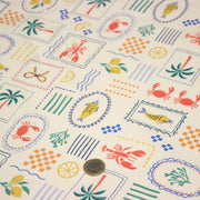 Tissu cotonnade Homards, palmiers et citrons - COLLECTION SICILIA - OEKO - TEX STANDARD 100 - tissuspipi.com