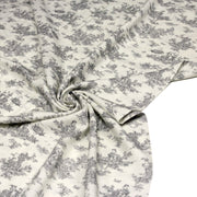 Tissu Viscose fluide motif toile de Jouy grise - COLLECTION POMPADOUR - OEKO - TEX - tissuspipi.com