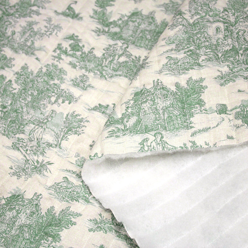 Tissu matelassé TOILE DE JOUY : trois motifs, deux couleurs, cinq tissus ! - tissuspipi.com