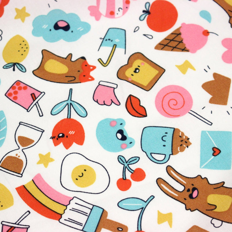 Tissu cotonnade Bubble gum et friandises multicolores - OEKO - TEX STANDARD 100 - tissuspipi.com