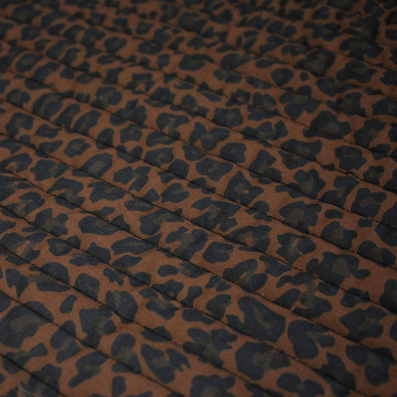 Tissu matelassé LEOPARD : tons marron chocolat - STANDARD 100 OEKO - TEX - tissuspipi.com