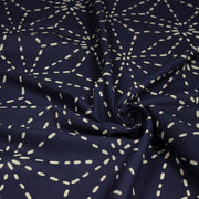 Tissu cotonnade motif japonais GEANT ASANOHA SASHIKO, bleu & écru - OEKO - TEX STANDARD 100 - tissuspipi.com