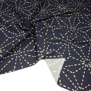 Tissu cotonnade motif japonais GEANT ASANOHA SASHIKO, bleu & écru - OEKO - TEX STANDARD 100 - tissuspipi.com