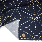 Tissu cotonnade motif japonais GEANT ASANOHA SASHIKO, bleu & écru - OEKO - TEX STANDARD 100 - tissuspipi.com