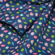 Tissu popeline coton bleu roi aux ballons de baudruches multicolores - tissuspipi.com