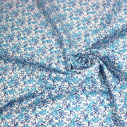 Tissu cotonnade fleuri japonais MINI SAKURA bleu turquoise - OEKO - TEX STANDARD 100 - tissuspipi.com