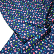 Tissu popeline coton bleu roi aux ballons de baudruches multicolores - tissuspipi.com