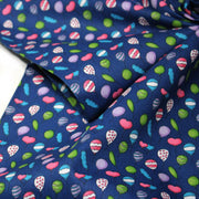 Tissu popeline coton bleu roi aux ballons de baudruches multicolores - tissuspipi.com