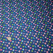 Tissu popeline coton bleu roi aux ballons de baudruches multicolores - tissuspipi.com