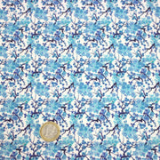 Tissu cotonnade fleuri japonais MINI SAKURA bleu turquoise - OEKO - TEX STANDARD 100 - tissuspipi.com