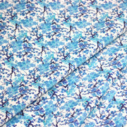 Tissu cotonnade fleuri japonais MINI SAKURA bleu turquoise - OEKO - TEX STANDARD 100 - tissuspipi.com
