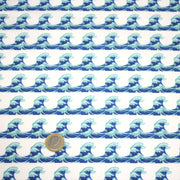 Tissu cotonnade imprimée EMOJI VAGUES HOKUSAI - OEKO - TEX STANDARD 100 - tissuspipi.com