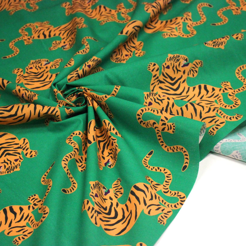 Tissu cotonnade TIGRUS BENGALIS, tigres et nombreuses couleurs - OEKO - TEX STANDARD 100 - tissuspipi.com