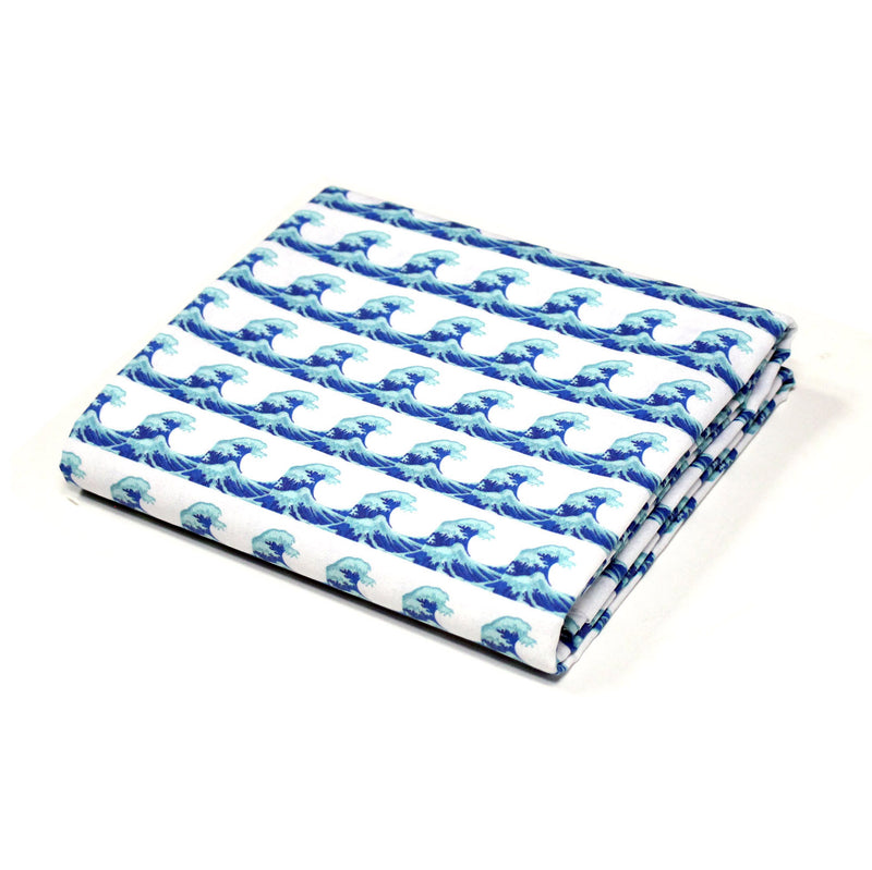 Tissu cotonnade imprimée EMOJI VAGUES HOKUSAI - OEKO - TEX STANDARD 100 - tissuspipi.com