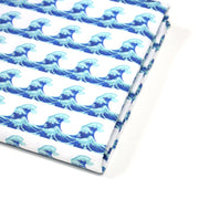 Tissu cotonnade imprimée EMOJI VAGUES HOKUSAI - OEKO - TEX STANDARD 100 - tissuspipi.com