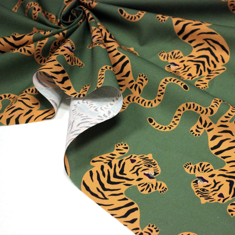 Tissu cotonnade TIGRUS BENGALIS, tigres et nombreuses couleurs - OEKO - TEX STANDARD 100 - tissuspipi.com