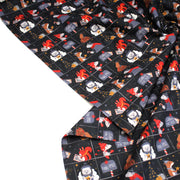 Tissu coton NOËL noir aux renards, ours et écureuils - OEKO - TEX - tissuspipi.com