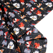 Tissu coton NOËL noir aux renards, ours et écureuils - OEKO - TEX - tissuspipi.com
