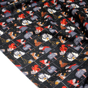 Tissu coton NOËL noir aux renards, ours et écureuils - OEKO - TEX - tissuspipi.com