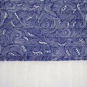 Tissu matelassé Vagues japonaises bleues & blanches, Hokusai - OEKO - TEX - tissuspipi.com