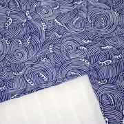 Tissu matelassé Vagues japonaises bleues & blanches, Hokusai - OEKO - TEX - tissuspipi.com