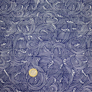 Tissu matelassé Vagues japonaises bleues & blanches, Hokusai - OEKO - TEX - tissuspipi.com