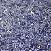 Tissu matelassé Vagues japonaises bleues & blanches, Hokusai - OEKO - TEX - tissuspipi.com